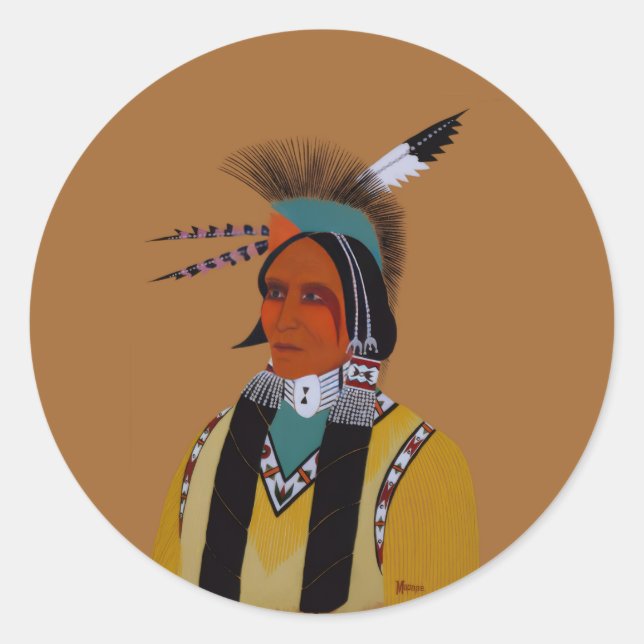 Apache Ben Classic Round Sticker (Front)