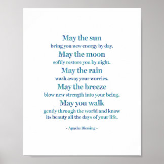 Apache Blessing in Watercolor Wash  Poster