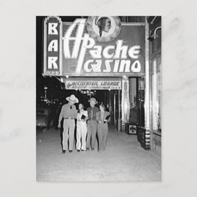 Apache Casino & Bar Vintage Las Vegas Photo Postcard (Front)