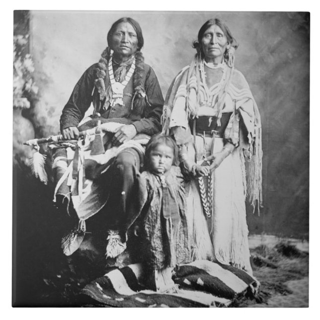 Apache Chief Antonio Maria with his family, 1897 ( Tile (Front)
