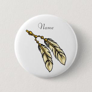 Apache Feathers Thunder_Cove  6 Cm Round Badge