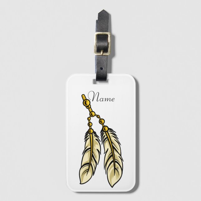 Apache Feathers Thunder_Cove Luggage Tag (Front Vertical)