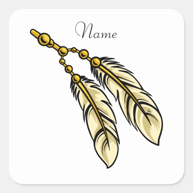 Apache Feathers Thunder_Cove  Square Sticker (Front)