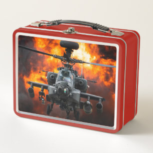 Apache Helicopter Metal Lunch Box