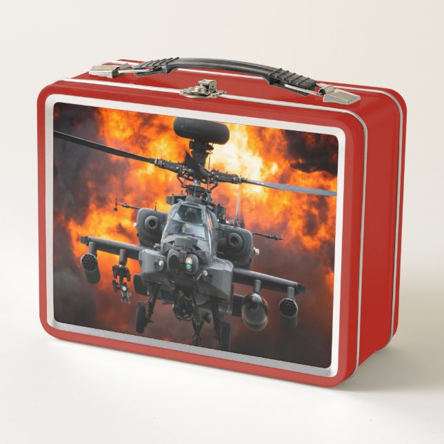 Apache Helicopter Metal Lunch Box (Front)