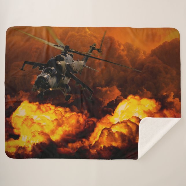 APACHE HELICOPTER SHERPA BLANKET (Front (Horizontal))