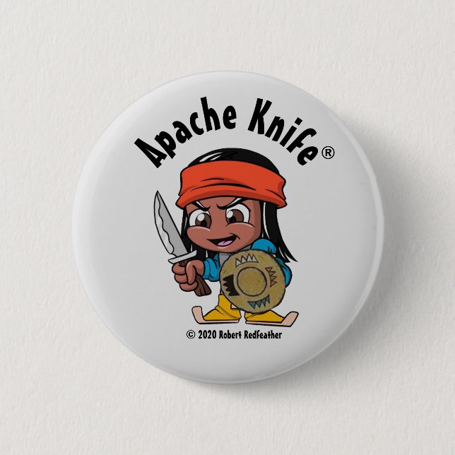 Apache Knife®™ Apache Kid 1.B 6 Cm Round Badge (Front)