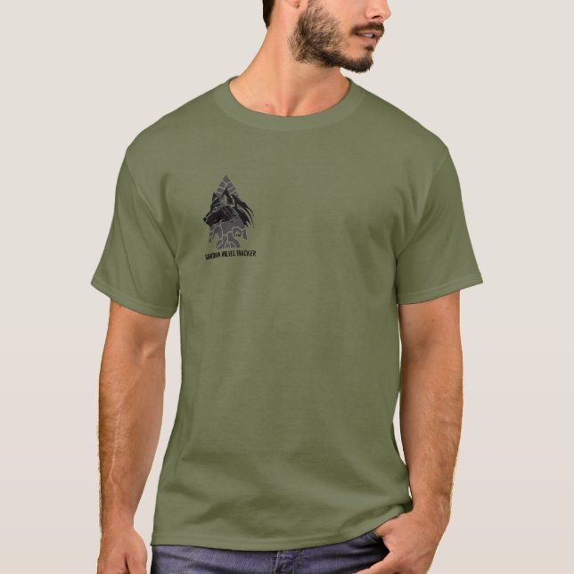 Apache Knife®™🇺🇸 SHADOW WOLVES TRACKER T-Shirt (Front)