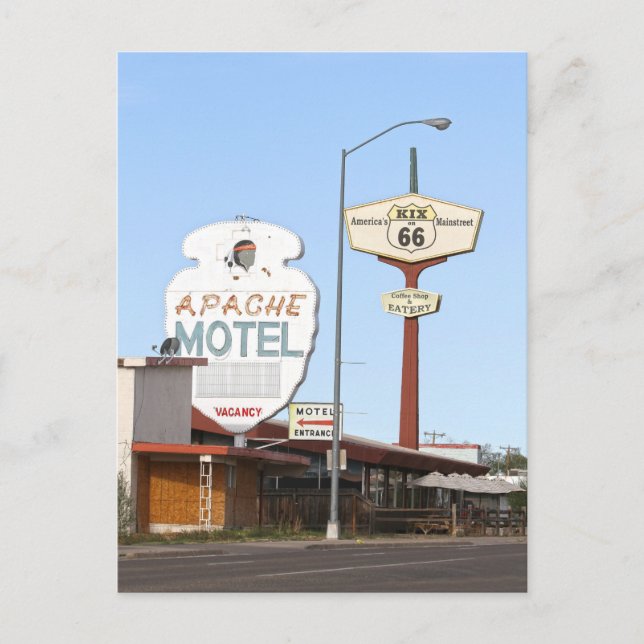 Apache Motel Sign, Tucumcari, New Mexico Postcard (Front)