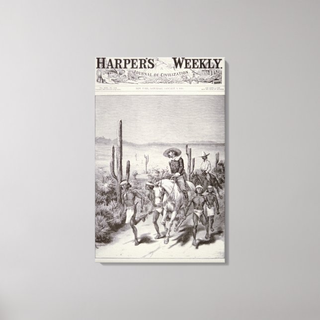 Apache Scouts lead army patrol on pursuit of Geron Canvas Print (Front)