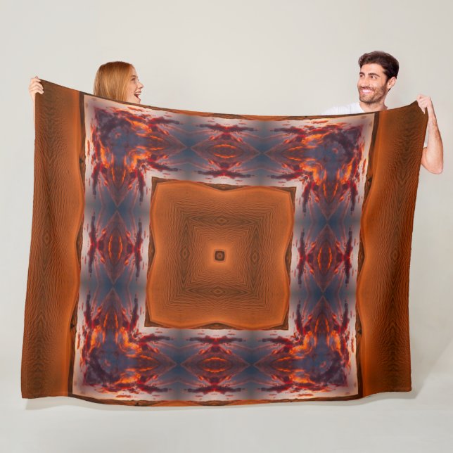 Apache Shaman Native Desert Tribal Spirit Mandala Fleece Blanket (In Situ)