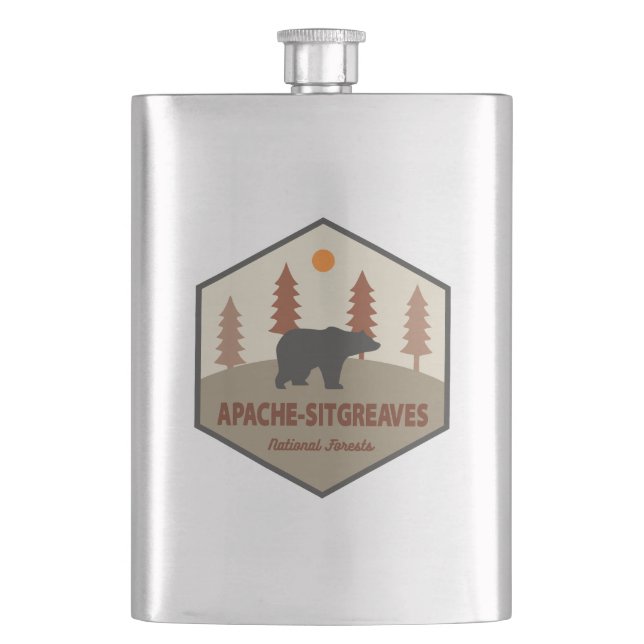 Apache-Sitgreaves National Forests Arizona Bear Hip Flask (Front)