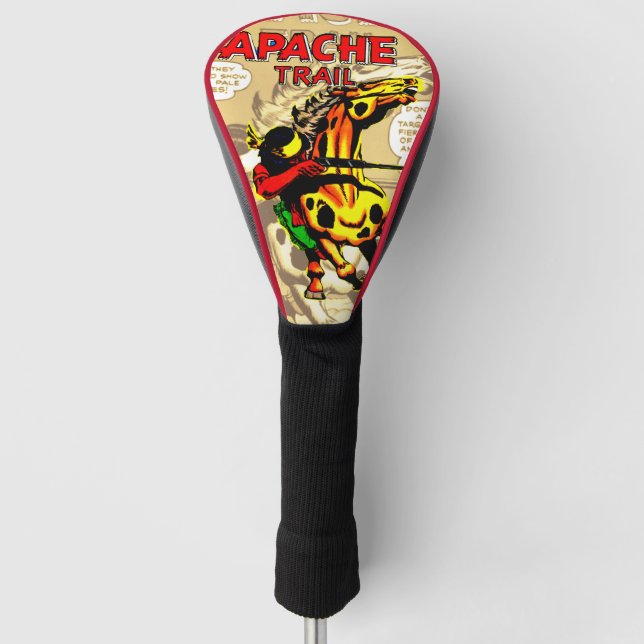 Apache Trail #1, Native American With Banner Golf Head Cover (Front)