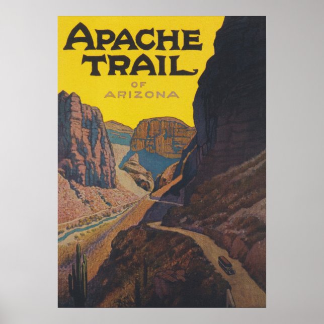Apache Trail in Arizona Vintage Travel Poster (Front)