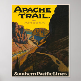 Apache Train of Arizona Vintage Travel Poster