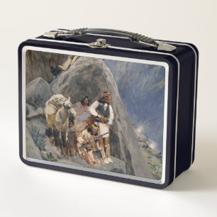 Apache Tribe Fighting American Indian Wars Metal Lunch Box