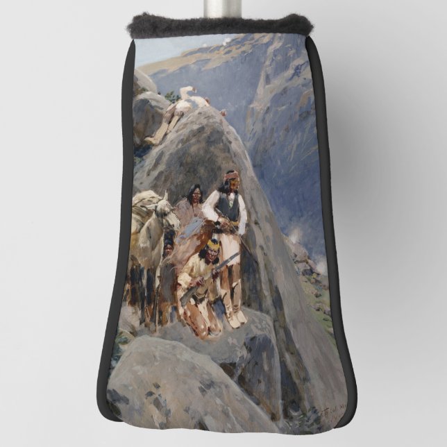 Apache Warriors: Ambush on American Cavalry Golf Head Cover (Rotate 90)