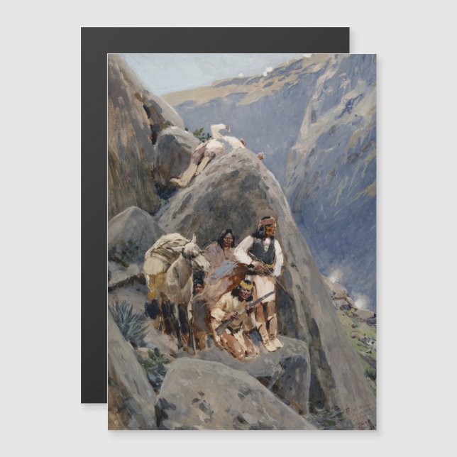 Apache Warriors: Ambush on American Cavalry Magnetic Invitation (Front/Back)