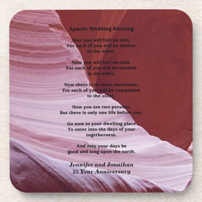 Apache Wedding Blessing, Anniversary Gift Coaster (Front)