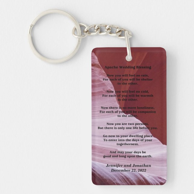 Apache Wedding Blessing Canyon Photo Names Key Ring (Front)