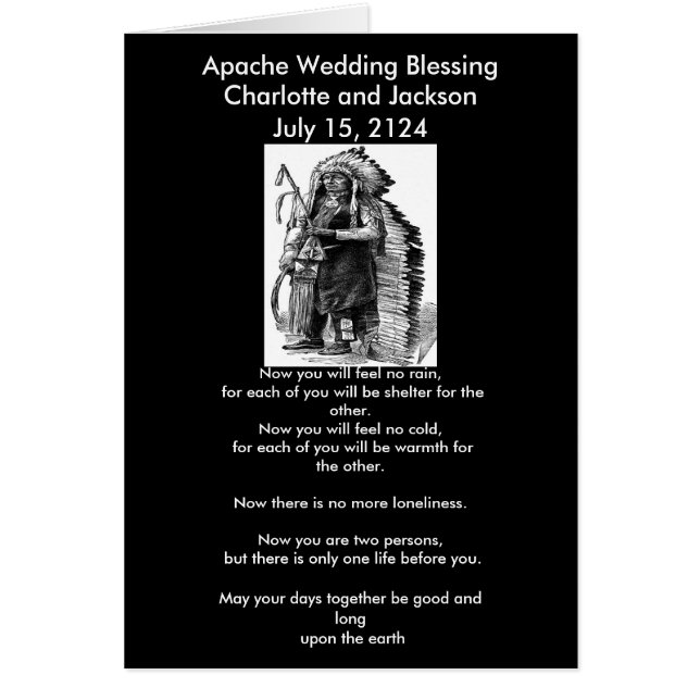 Apache Wedding Blessing Dakota-Sioux Cheif (Front)