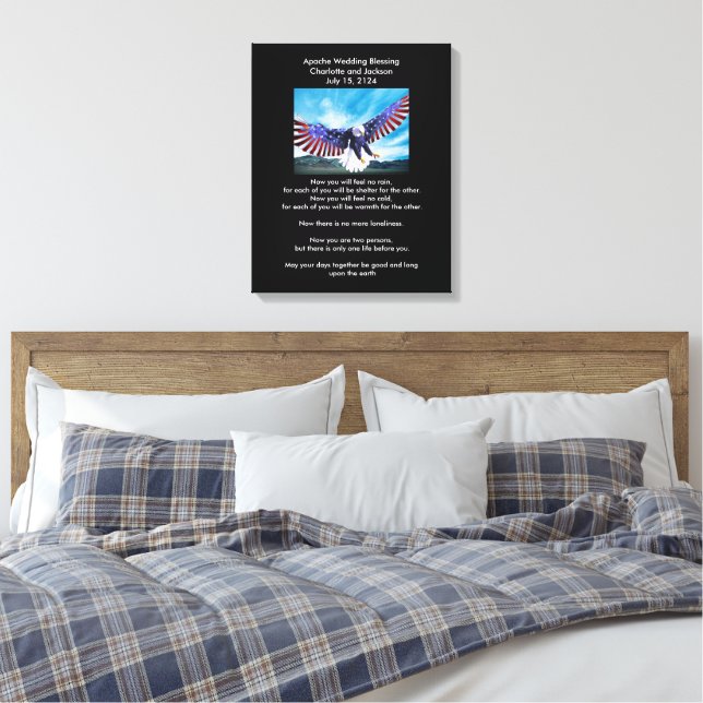 Apache Wedding Blessing Eagle 3 Canvas Print (Insitu(Bedroom))