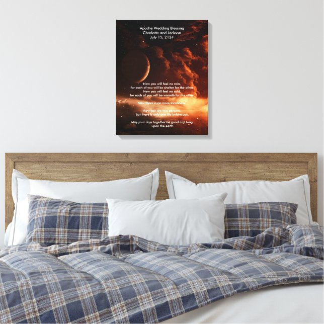 Apache Wedding Blessing Moon and Universe Canvas Print (Insitu(Bedroom))