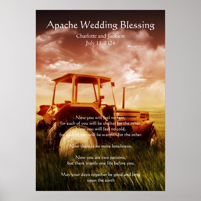 Apache Wedding Blessing Old Tractor Poster (Front)