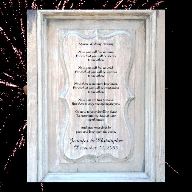 Apache Wedding Blessing Old Wood Background 16x20 Poster (Creator Uploaded)