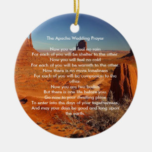 Apache Wedding Blessing Prayer - personalized Ceramic Tree Decoration