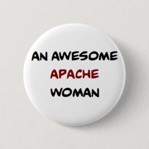 apache woman, awesome coffee mug 6 cm round badge