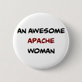 apache woman, awesome coffee mug 6 cm round badge