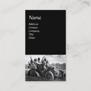 APACHES AND GERONIMO DRIVING A MOTOR CAR BUSINESS CARD