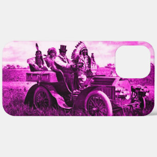 APACHES AND GERONIMO DRIVING A MOTOR CAR Pink Case-Mate iPhone Case