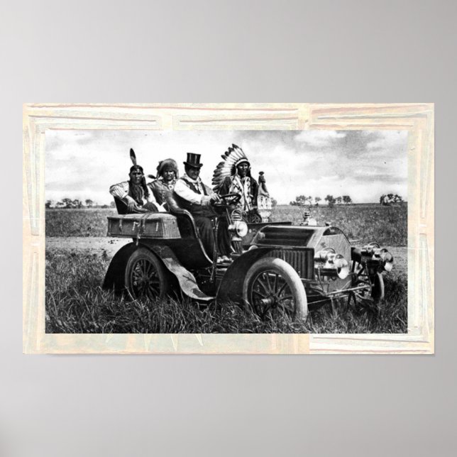 APACHES AND GERONIMO DRIVING A MOTOR CAR POSTER (Front)