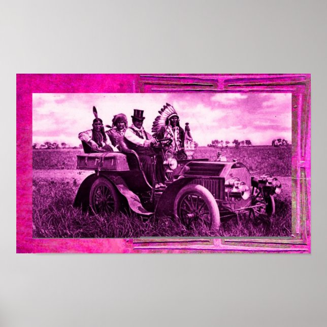 APACHES AND GERONIMO DRIVING A MOTOR CAR POSTER (Front)