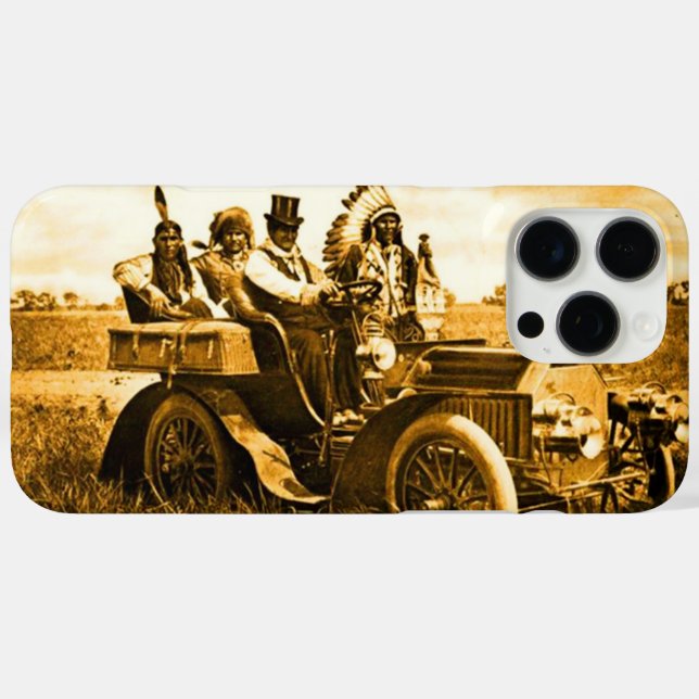 APACHES AND GERONIMO DRIVING A MOTOR CAR Yellow Case-Mate iPhone Case (Back (Horizontal))