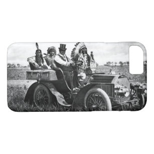 APACHES AND GERONIMO DRIVING MOTOR CAR Black White Case-Mate iPhone Case