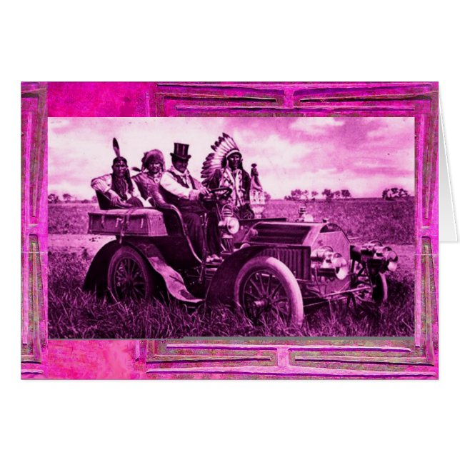 APACHES & GERONIMO DRIVING MOTOR CAR Father's Day (Front Horizontal)