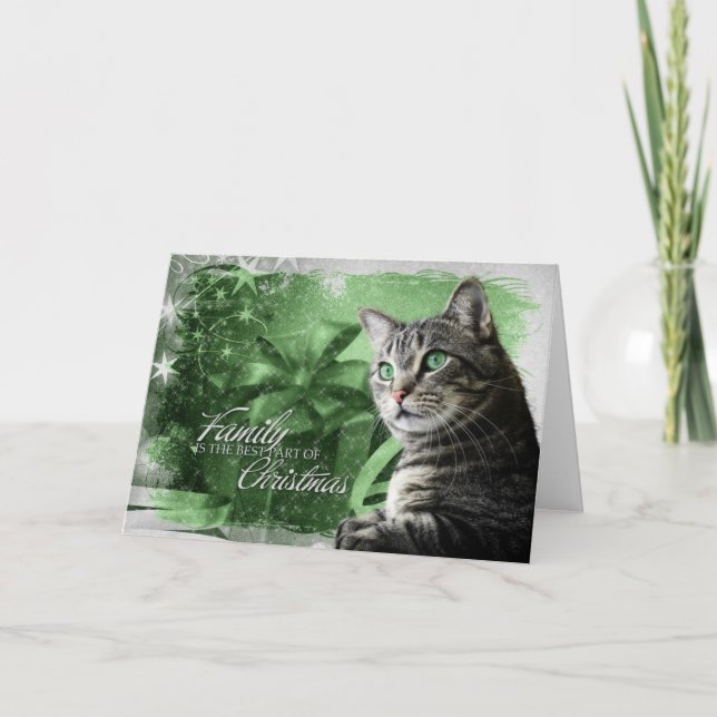 APAL - Christmas Silver Tabby Cat Holiday Card (Front)
