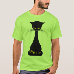 APAL: Mens Black Cat Meow T-Shirt