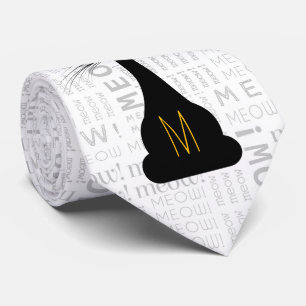 APAL: Monogrammed Black Cat Tie