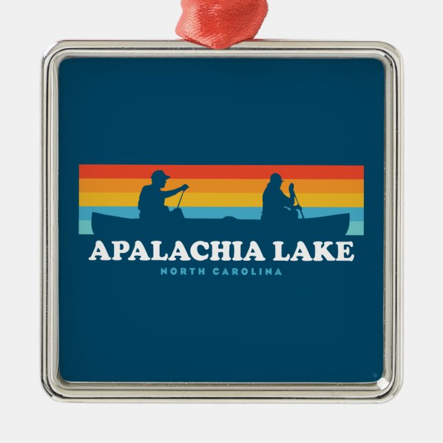 Apalachia Lake North Carolina Canoe Metal Tree Decoration (Front)