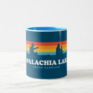 Apalachia Lake North Carolina Canoe Two-Tone Coffee Mug