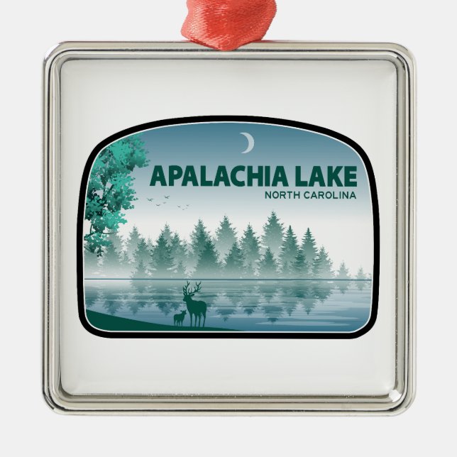 Apalachia Lake North Carolina Deer Metal Tree Decoration (Front)