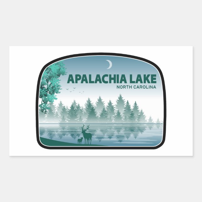 Apalachia Lake North Carolina Deer Rectangular Sticker (Front)