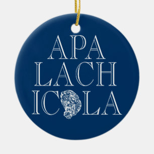Apalachicola Florida Oyster Design Ceramic Tree Decoration