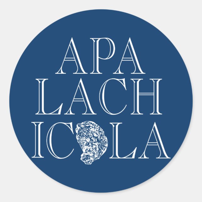 Apalachicola Florida Oyster Design Classic Round Sticker (Front)