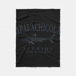 Apalachicola florida shark retro slate art fishing fleece blanket