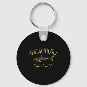 Apalachicola florida shark vintage yellow art key ring